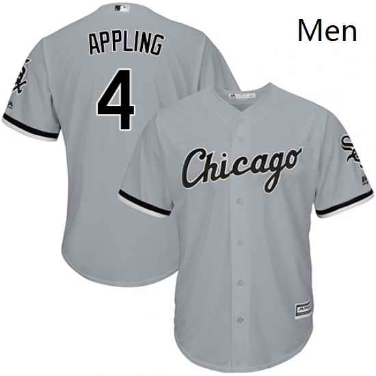 Mens Majestic Chicago White Sox 4 Luke Appling Grey Road Flex Base Authentic Collection MLB Jersey